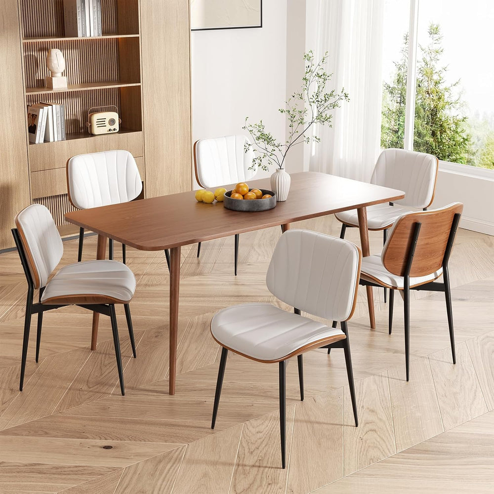 Dining Chairs Set of 2, Mid Century Modern Dining Room Chair, Upholstered Fau...
