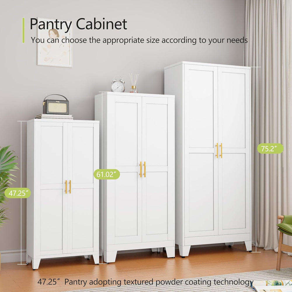 GAIOUS Metal Pantry Cabinet, Kitchen Pantry Storage Cabinets with 2 Door | an...