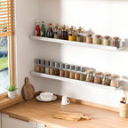 upsimples Floating Shelves for Wall, Wall Shelves for Decor Storage Set of 6, Wall Mounted Wood Shelf for Bedroom, Living Room, Bathroom, Kitchen, Picture Ledge Shelf, White