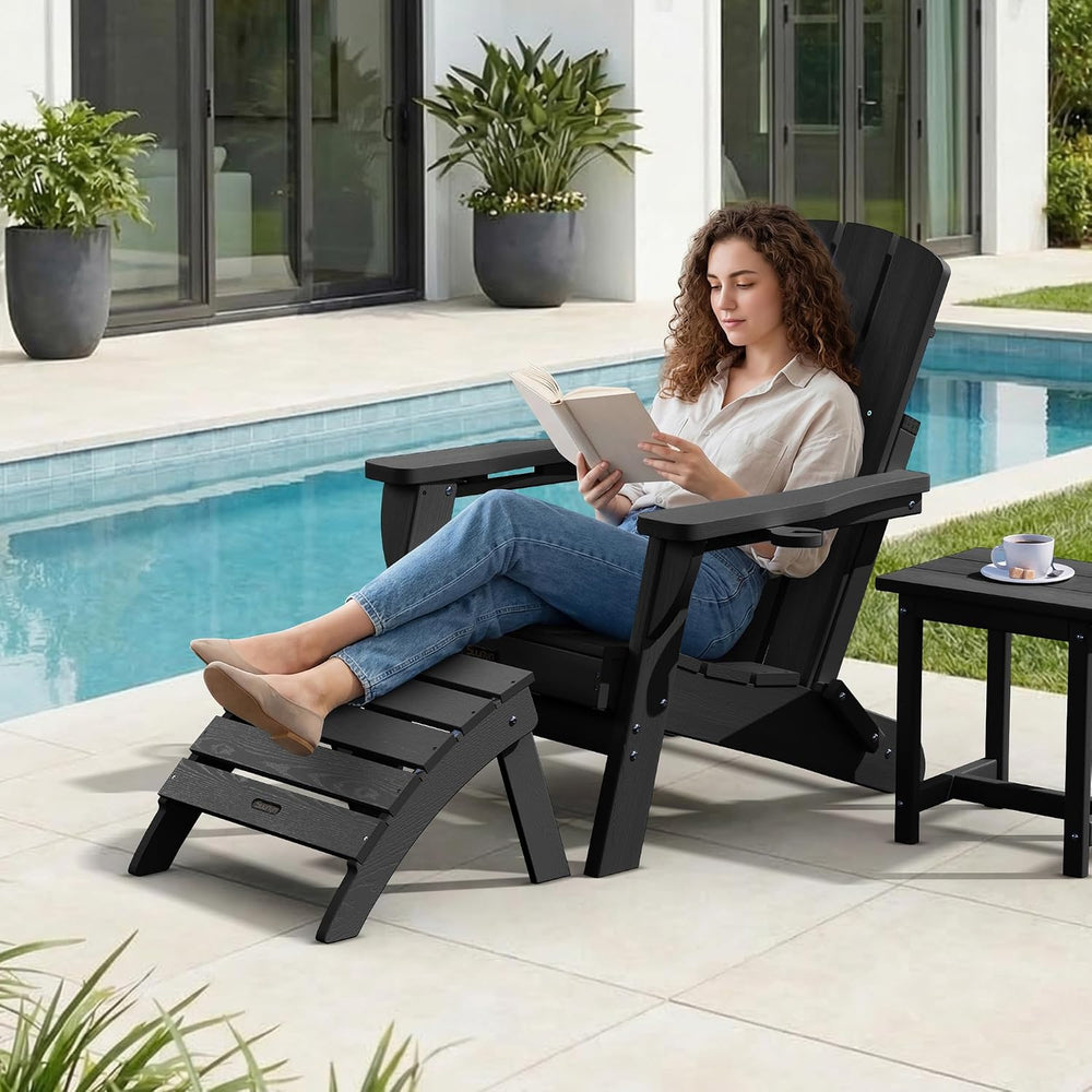 Adirondack Ottoman Footrest for Adirondack Chair, All-Weather HDPE Outdoor Fo...