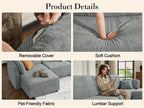 Oversized Modular Sectional Sofa V-Shaped Cloud Couches Gray | 7 Seater Large Deep Seat Couch Luxury Sectional Couches for Living Room, Solid Wood Frame, Removable Washable Cover