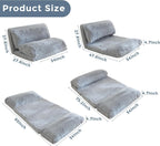 MAXYOYO Bean Bag Chair, Faux Fur Floor Sofa Floor Chairs for Adults, Folding Sofa Bed Foam Filling Wall Couch Chairs, Grey, 54x95 Inch