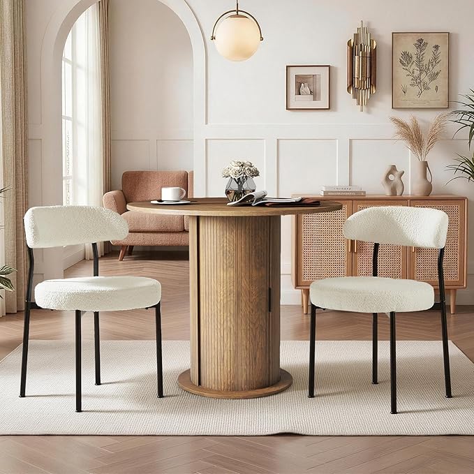 SoarFlash Kitchen Table and Chairs for 2, 31.5" Dining Table Set for 2 with Upholstered Chairs, 3 Piece Kitchen Table Set with Storage Shelf for Small Space, Apartment