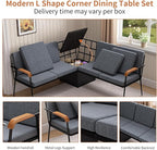 VFK Corner Dining Table Set with Storage Bench, 51” Folding Breakfast Nook Table and Stools, 3 Piece Kitchen Booth Dining Set for Small Space, Modern Dining Room Furniture