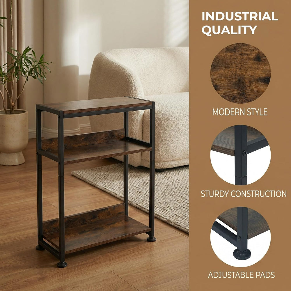 Seydrey 3 Tier End Table with Fabric Drawer, Small Side Table for Small Space...