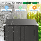 Patiowell 22 Cuft Outdoor Storage Cabinet, Metal Storage Shed with Lockable Door, Indoor Outdoor Vertical Waterproof Tool Shed Without Adjustable Shelves for Patio Garden Backyard, Black