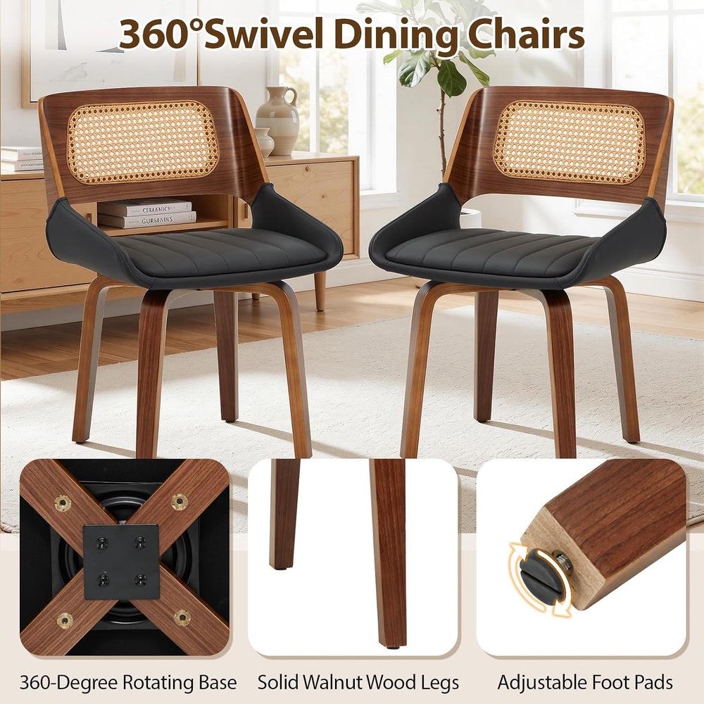 AVAWING Swivel Dining Chairs Set of 4, Mid Century Modern Dining Room Chairs ...