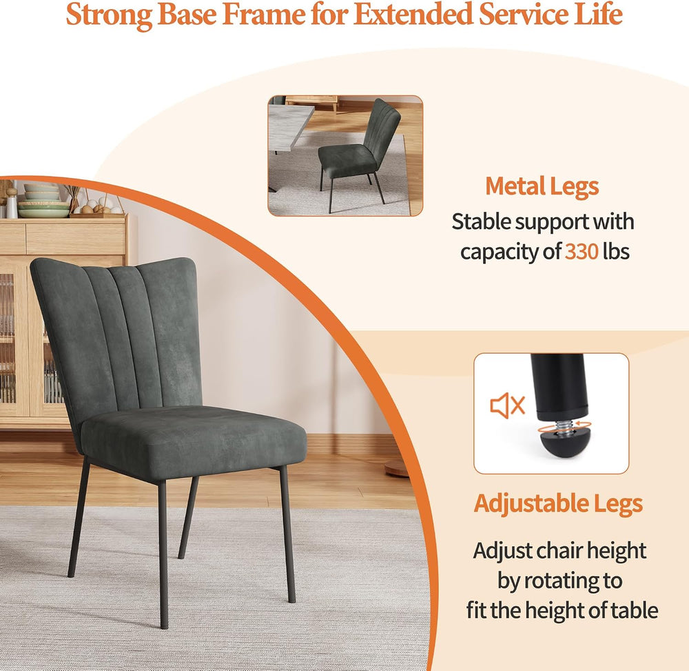 ZckyCine Dining Chairs Set of 4, Upholstered Velvet Kitchen Chairs with Thick...
