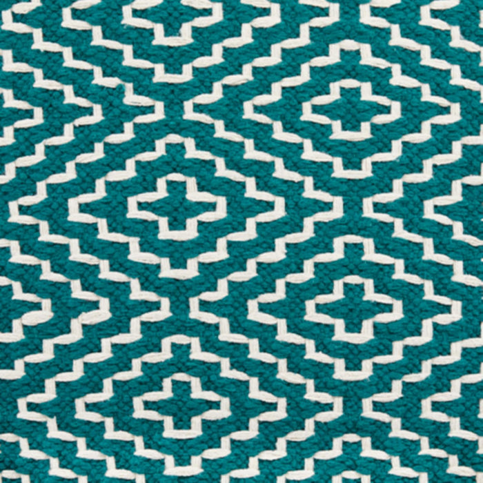 Signature Design by Ashley Brynnsen Casual Handwoven Geometric Pouf, Green & White