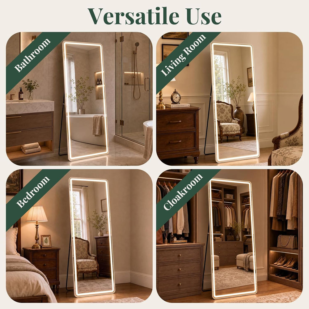 21"x64" Full Length Mirror with Lights, Standing Mirror