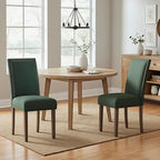 COLAMY Green Velvet Dining Chairs Set of 4 – Upholstered Kitchen & Dining Room Chairs with Nailhead Trim, Soft High-Density Cushion and Solid Wood Legs for Dining Room, Kitchen, Living Room