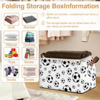 Black Soccer Football Storage Bins with Handles, Collapsible Storage for Clothes, Gift Basket, Blankets & Closet Organization