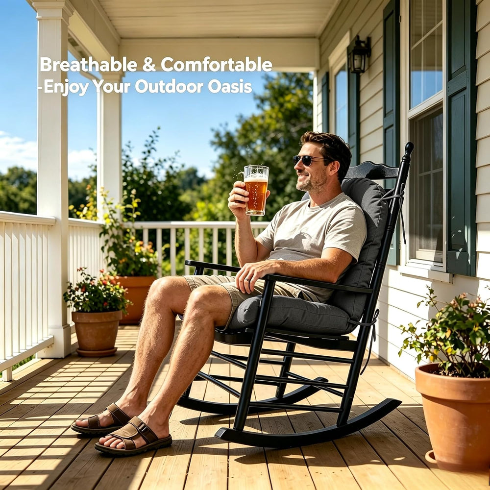 QILLOWAY Tufted Outdoor Chair Cushion Set of 4, Waterproof 43x20x4 Inch Non S...