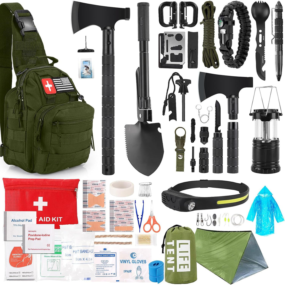 Survival Kit, 268 Pcs Emergency Survival Gear and Equipment Supplies with Fir...