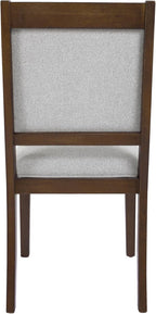 HomePop Open Back Upholstered Wood Frame Dining Chairs - Gray Solid Woven (Set of 2)