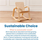 ECR4Kids Bentwood Rocking Chair with Armrests and Cushion, Natural | Durable birch, GREENGUARD Gold Certified, 2-5 years, 74 lb capacity, Montessori seating, plush sherpa cushion, classroom/home