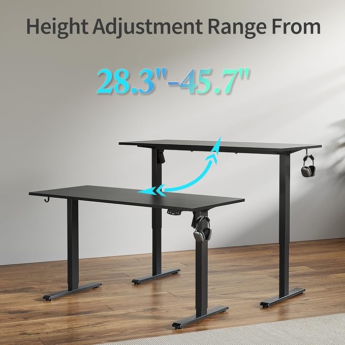 Agilestic Electric Standing Desk, 55 x 24 Inches Height Adjustable Desk, Sit ...