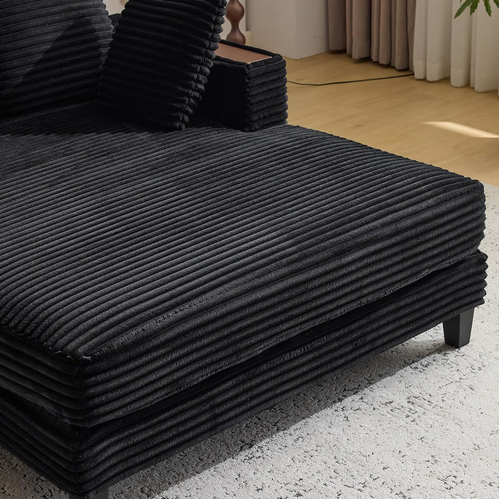 AEDI Oversized Chaise Lounge Chair with Reading Light & USB Charging,Slee...