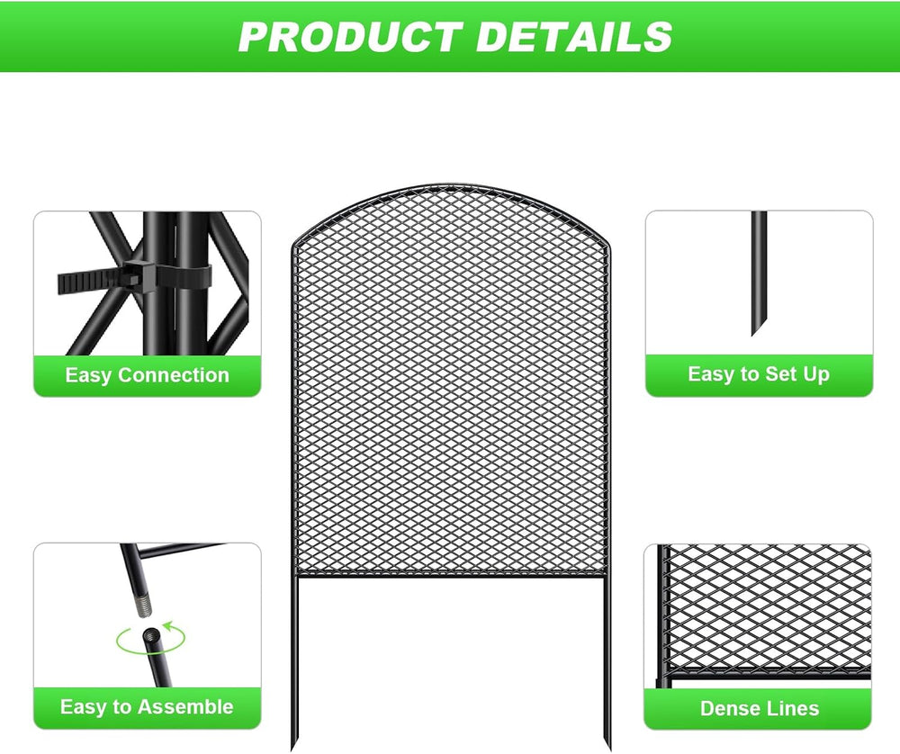 Decorative Garden Fence 10 Pack, 24in(H) x 10.8ft(L) Animal Barrier Fence
