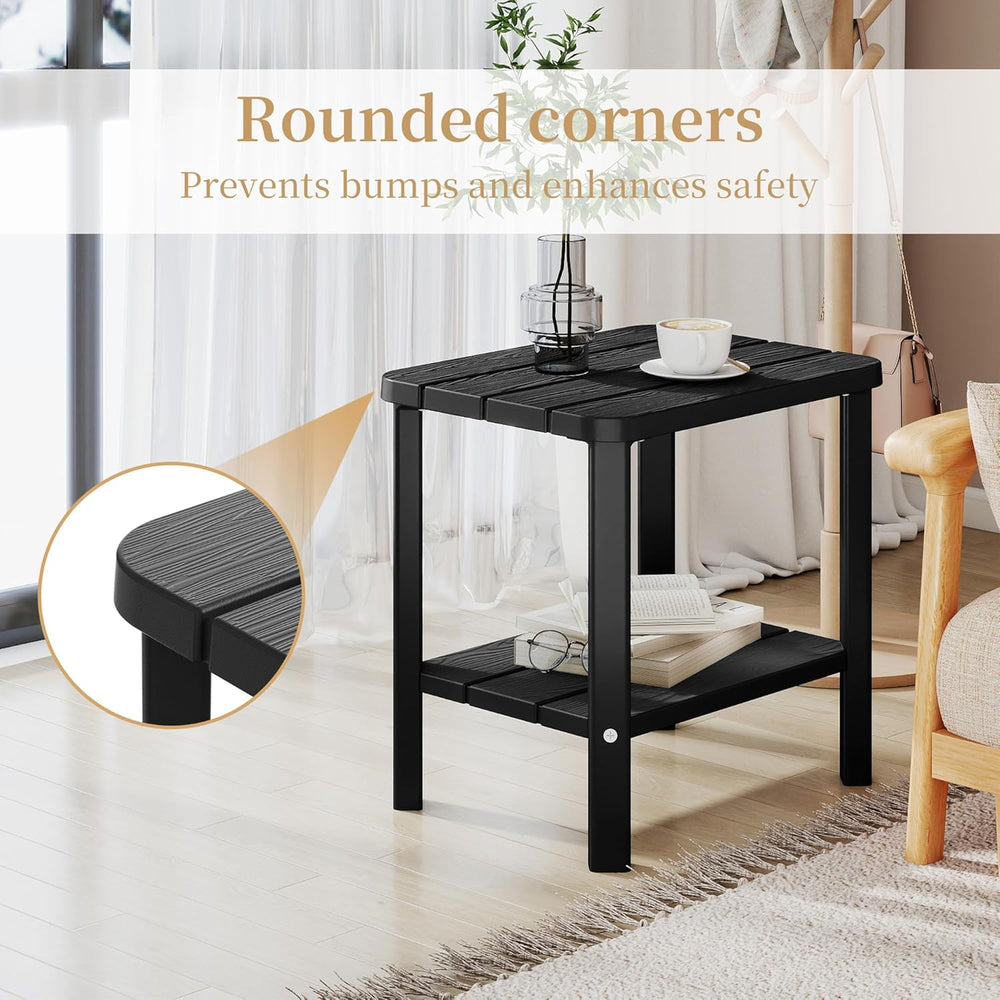 PatioZen Coffee Table Small Outdoor Side Table Weather-Resistant & Easy A...