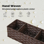 GRANNY SAYS Bathroom Baskets for Organizing, Wicker Baskets for Shelves, Toilet Storage Basket with Dividers, Small Basket for Organizing, Brown, 2-Pack