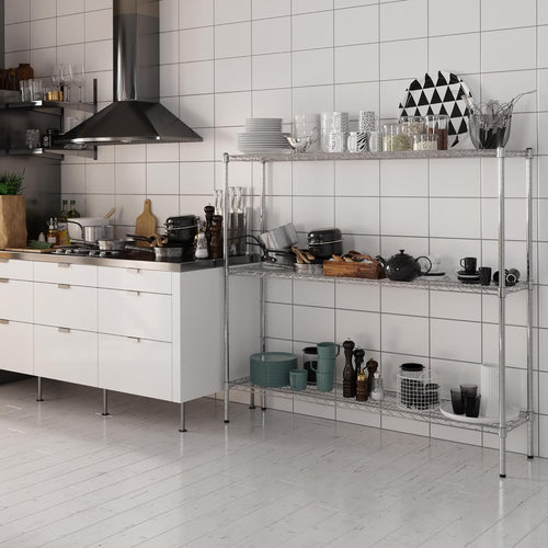 14" Deep x 60" Wide x 54" Height Wire Shelving Kit | 3-Tier | NSF Commercial Storage Rack Unit