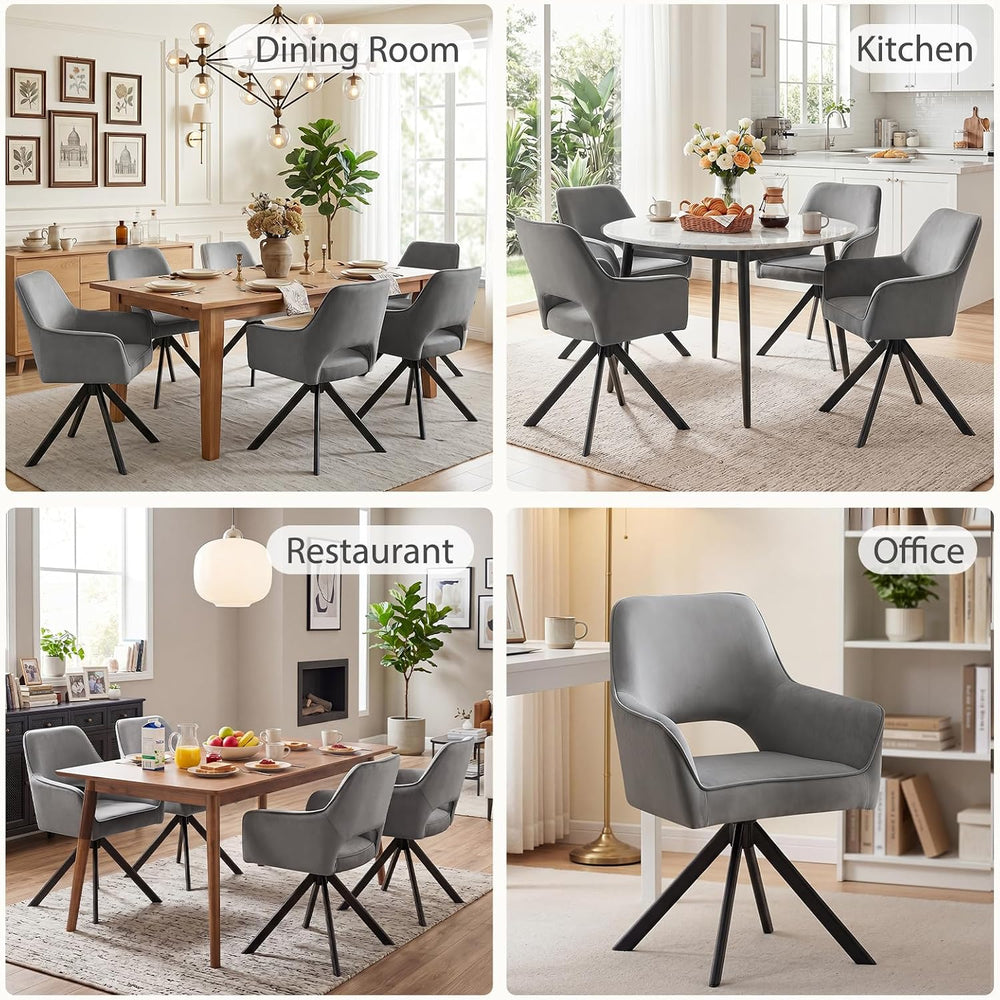 Furniliving Modern Swivel Dining Chairs Set of 2, Upholstered Chenille Dining...