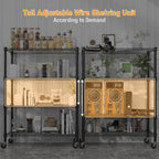 Himimi 18" D×36" W×72" H Storage Shelves with Wheels Metal Wire Shelving Unit 4 Tier Adjustable Shelving Heavy Duty Garage Shelf Organizer Rack Loads 1600LBS，Black
