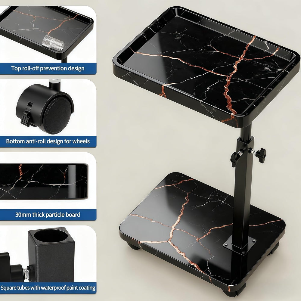C Table End Table Adjustable Height, 360°Swivel TV Tray Table for Small Space...