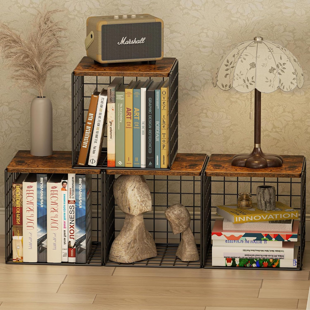 Dmevkic 2 Cube DIY Stackable Small Bookcase,Bookshelf for Small Spaces,Cube S...