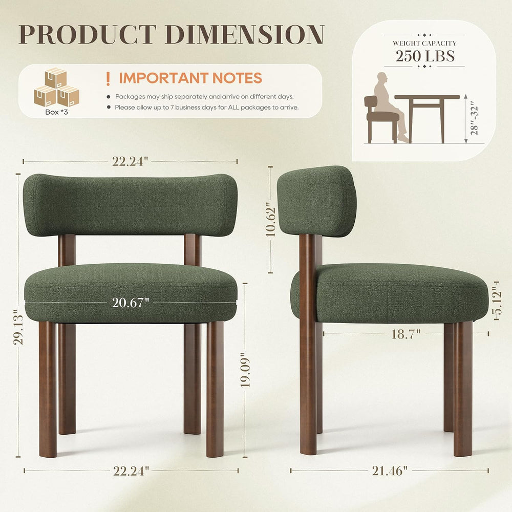 Wooden Dining Chairs Set of 4, Upholstered Kitchen Chairs with Solid Wood Leg...
