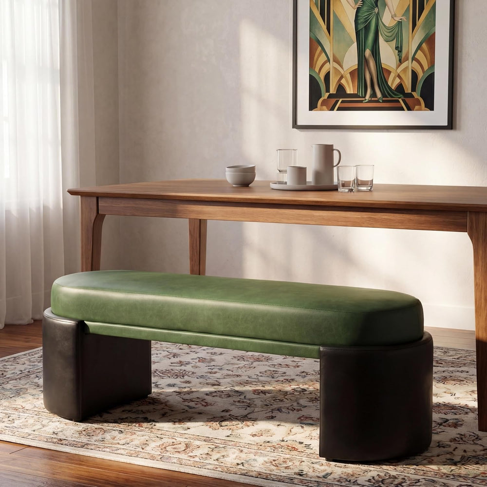 Christopher Knight Home Roland 48" Faux Leather Upholstered Dining Bench...