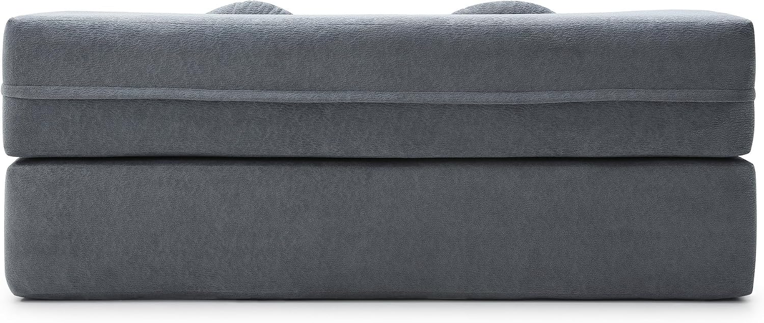 75" Convertible Folding Sofa Bed, 2-in-1 Full Size Floor Boneless Couch Bed, Loveseat sleeper Couch, Memory Foam Floor Sofa Sleeper SofaBed, Small couches for small spaces, No Assembly (Grey)