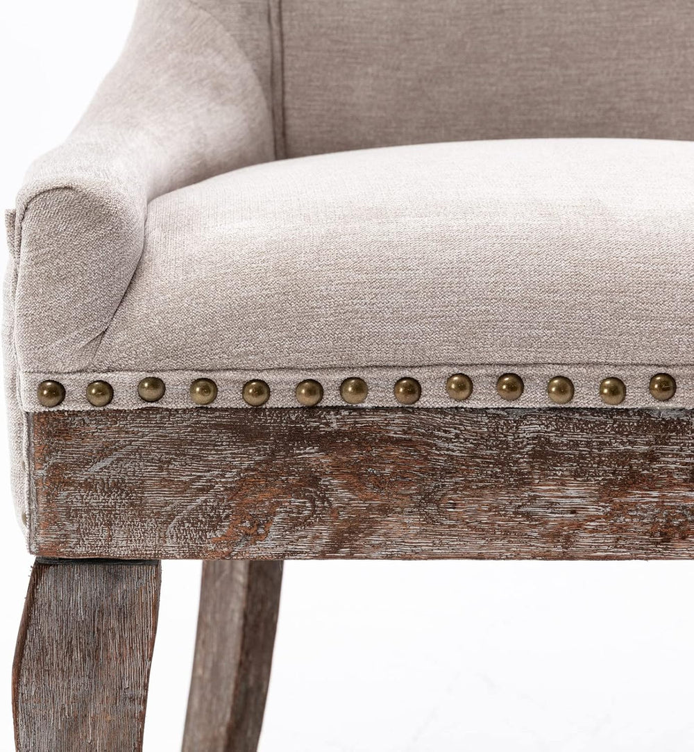 Ball & Cast Mid-Century Upholstered Dining Chairs Set of 2, Thickened Fab...