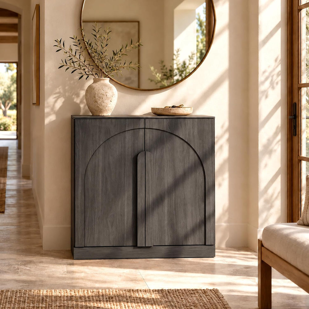BELLEZE Bijou Bookcase with Wood Door - Ebony