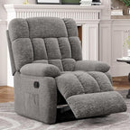 Recliner Chair with Side Pockets, Living Room Power Reclining Lounge Chair for Adults, Small Spaces Comfy Sofa with Theater Seating for Bedroom, Gray
