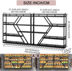79in Metal Wine Rack Wall Mounted, Modern Wine Storage Rack Wall Mounted with Wine Glass Holder, Liquor Shelf, Bar Shelves for Liquor Bottles (4 Tiers Gold, 79 * 7.87 * 48.5INCH)