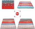 MAXYOYO Japanese Floor Mattress Futon Mattress, 4" Thicken Tatami Mat Sleeping Pad Foldable Roll Up Mat Boys Girls Dormitory Pad Kids Floor Lounger Pillow Bed, Charcoal Grey, Queen Size