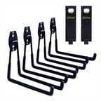 Garage Hooks, 4 Pack Wall Mount Storage Hanger with 2 Extension Cord Holder Organizer, Heavy-Duty 7.5 inch Long Hooks for Ladder, Ski, Sports, Utility, Garden Tool, Hose Storage Rack Organizer