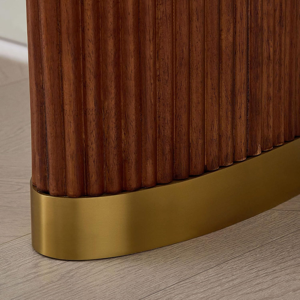 59.06" Narrow Console Table for Living Room with Unique Stainless Steel ...