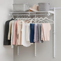 Rubbermaid Configurations Custom Closet Kit 2-4 Ft. Adjustable Metal Wire Shelving White Finish Expandable Organization System Hardware Included for Home Closet/Pantry/Laundry/Mudroom