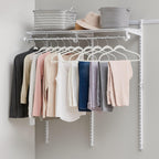 Rubbermaid Configurations Custom Closet Kit 2-4 Ft. Adjustable Metal Wire Shelving White Finish Expandable Organization System Hardware Included for Home Closet/Pantry/Laundry/Mudroom