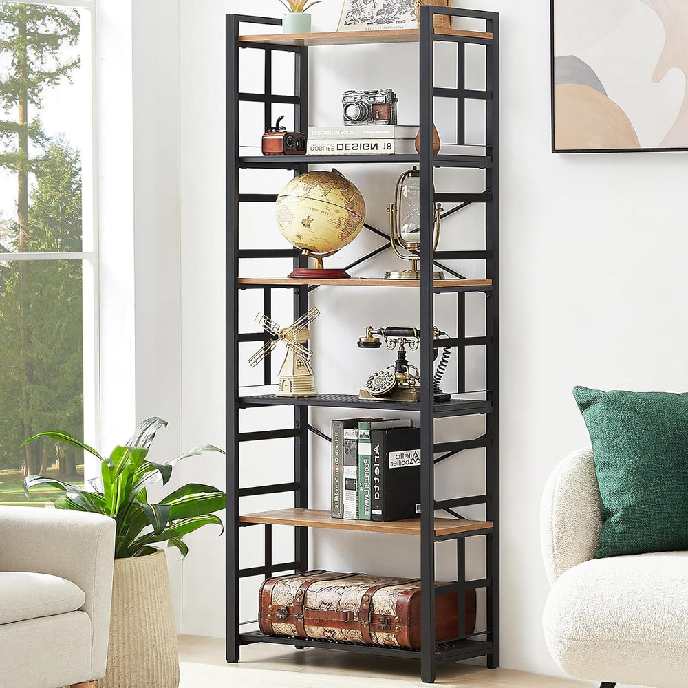 Hombazzar 6 Tier Bookshelf,70 inch Tall Bookshelf,Brown
