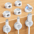 Magnetic Cable Clips Cord Organizer - Lamicall 8Pack [Crystal-Clear & Silver Shine] Cable Management Holder for Phone Charging Cord, Strong Adhesive for Nightstand, Home Office Desk Decor Accessories