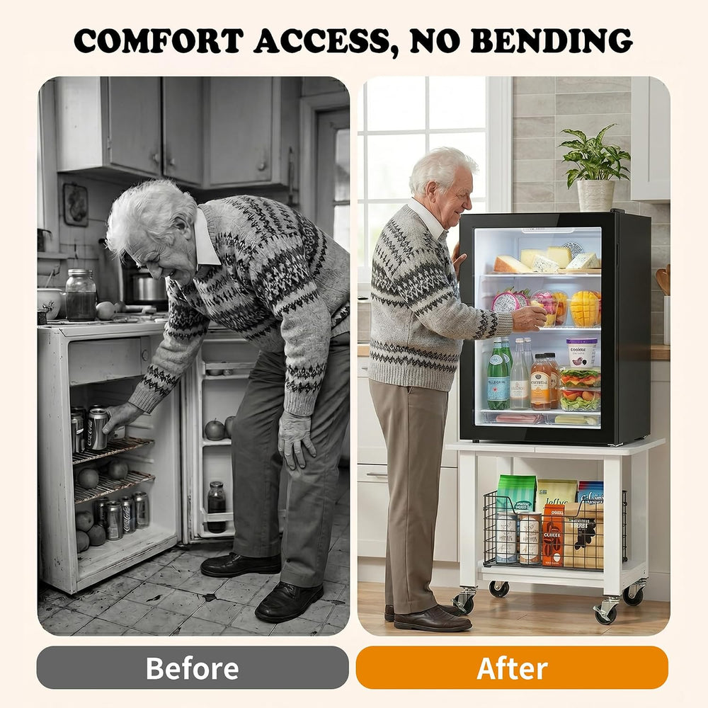 SunnyPoint 2-Tier Mobile Stand with Lockable Wheels — Printer Cart, Mini Frid...
