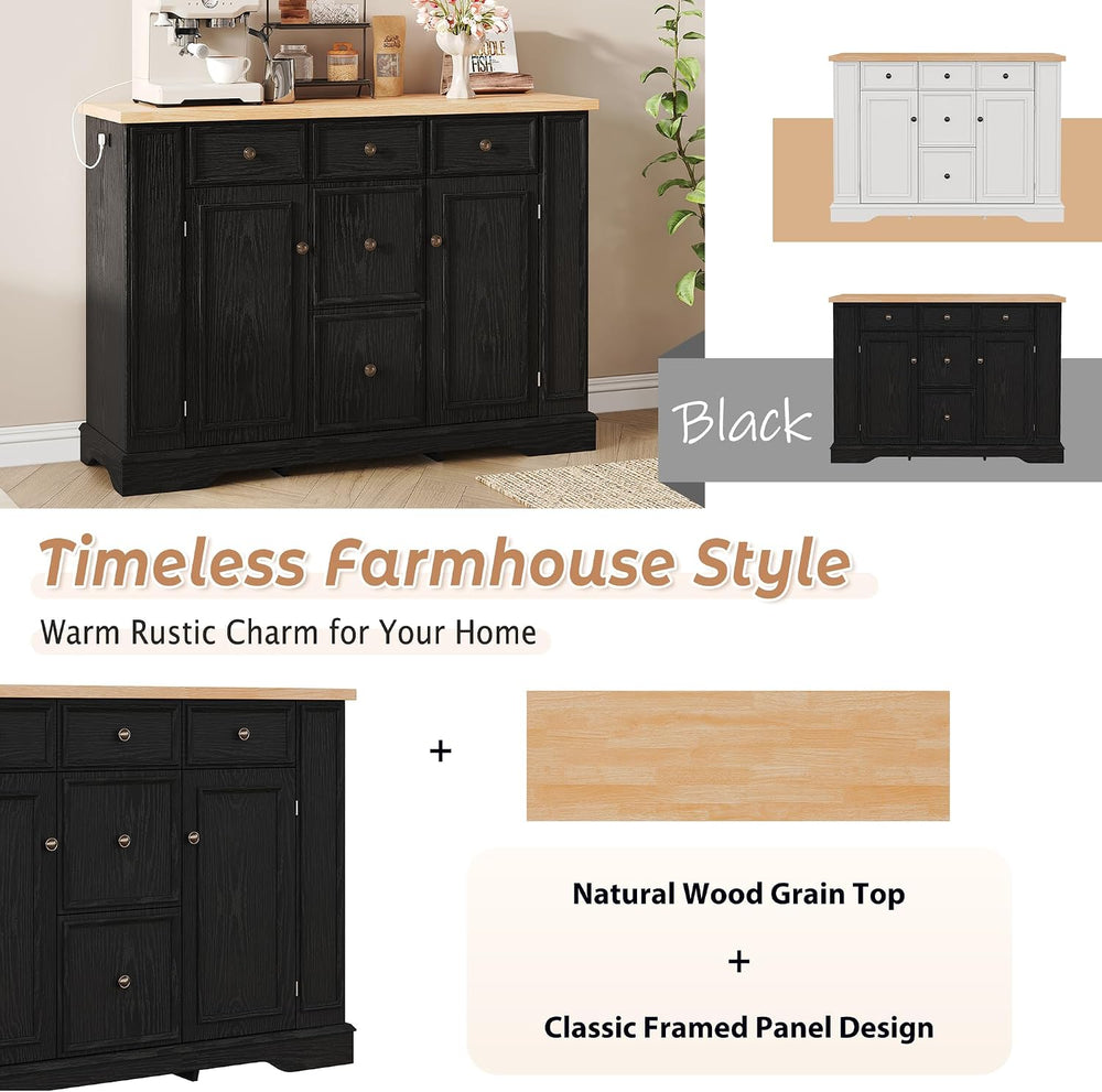 Merax Sideboard Buffet Cabinet with Storage, 51.2" Kitchen Console Table...