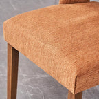 VKNOW Wooden Dining Chairs Set of 6, Modern Fabric Upholstered Dining Room Chair Kitchen Chairs, Farmhouse Dinner Chair for Kitchen Dining Room, Orange