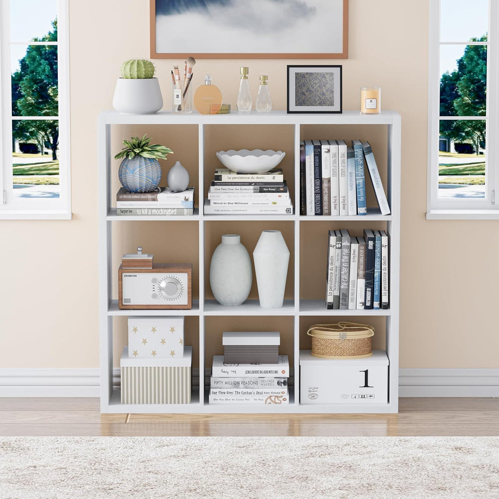 Cube Storage Organizer Bookcase, Decorative 11 inch Open Back Cubical Shelf w...