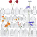 Bud Vases Set of 32 PCS, Small Flower Vases for Table Centerpieces, Mini Vases for Single Stem Flowers, Glass Vases for Centerpieces, Wedding & Home Decor, Clear