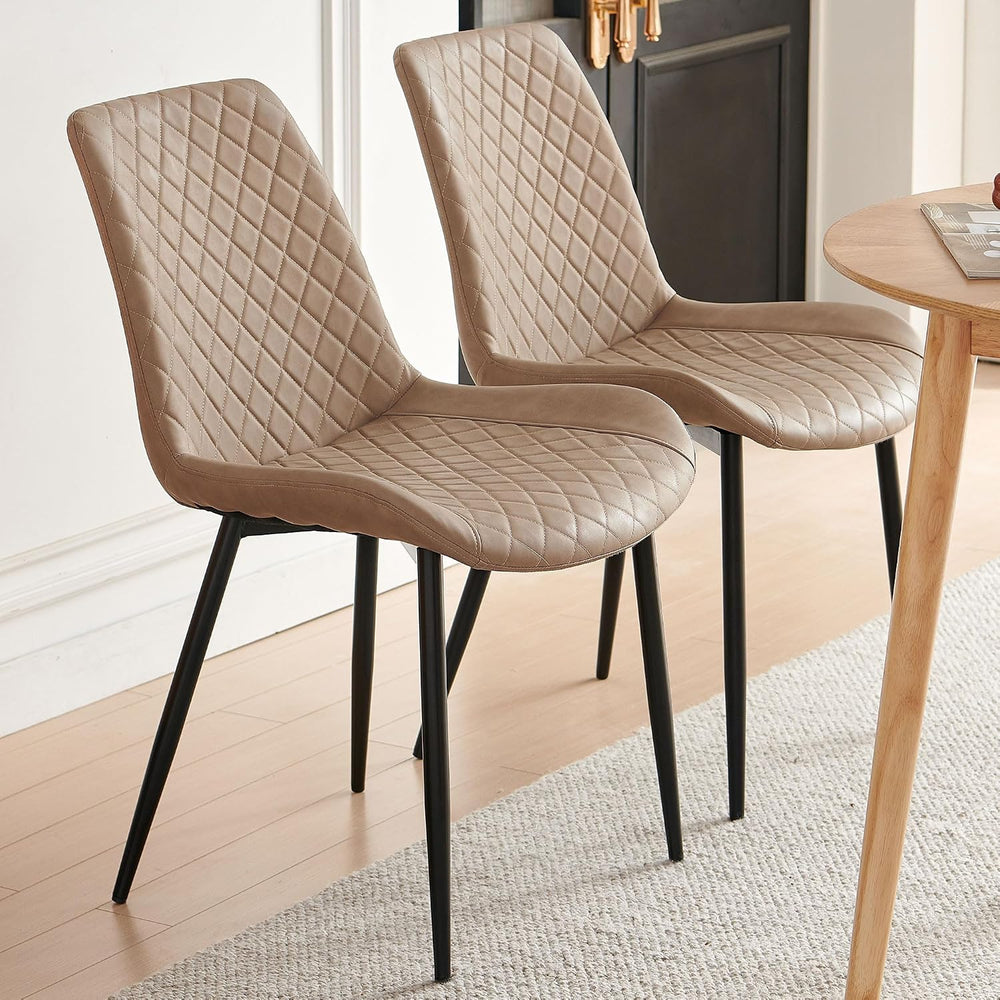 Dining Chairs Set of 4, Modern Upholstered Faux Leather Dining Room Chairs wi...